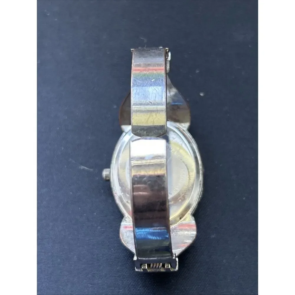 Vellacio Pearl Dial Silver Tone Women’s Cuff Watch